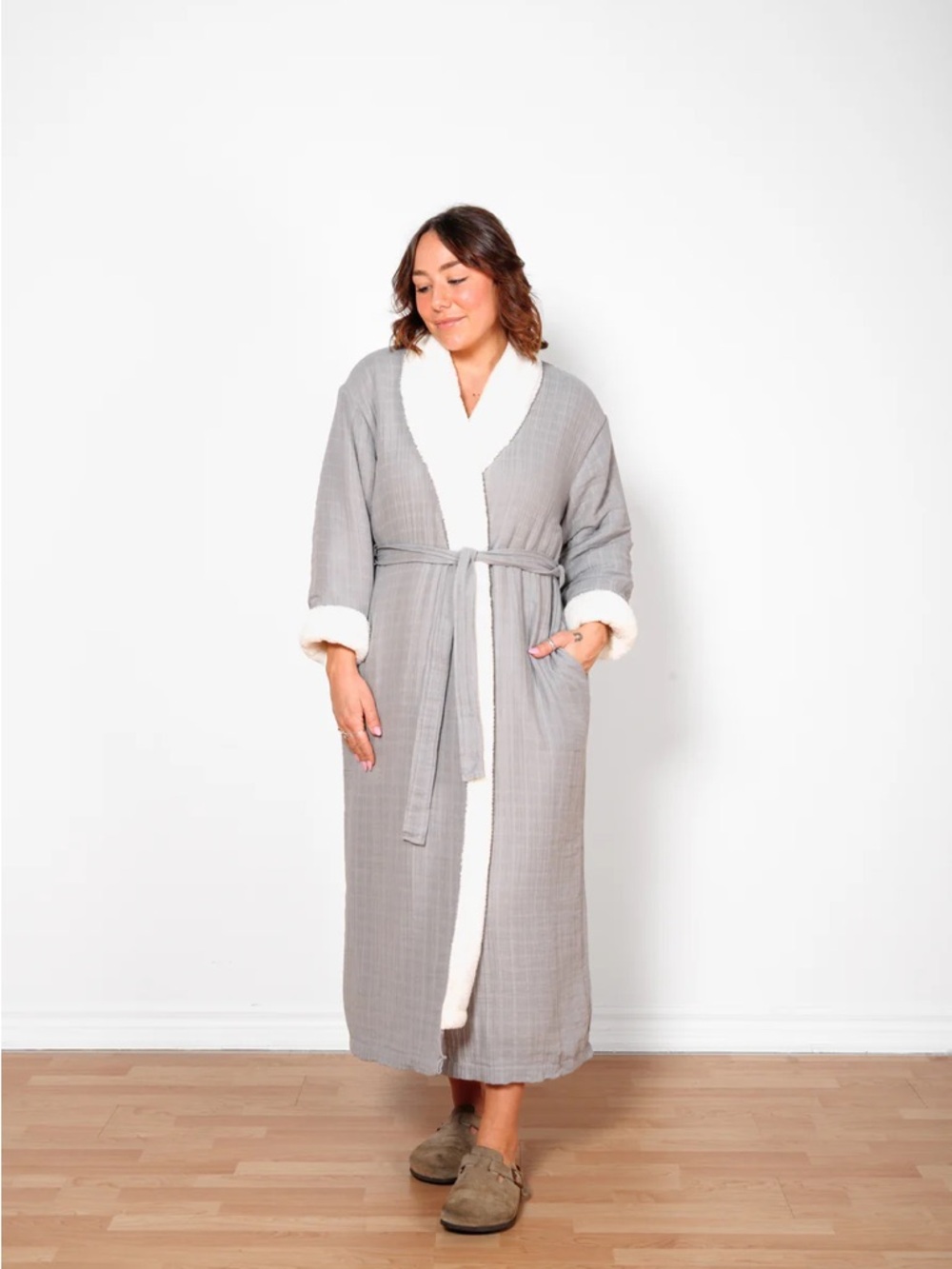 Tofino Towel Turkish cotton robe, grey, size small/medium